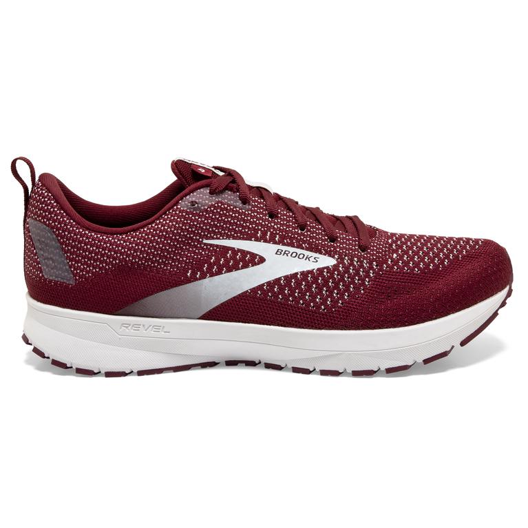 Brooks Men's Revel 4 Road Running Shoes - Maroon/White (JBSY81346)